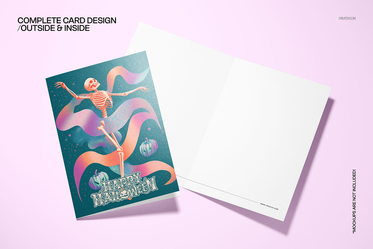Vintage Halloween 5x7 Card Template, a Card Template by creatsy5 (Photo 3 of 5)