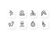 Triathlon 16 Thin Line Icons Set, an Outline Icon by Alex Blogoodf (Thumbnail 2 of 5)