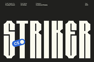 CS Striker – Condensed Display, a Sans Serif Font by Craft Supply Co.