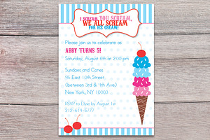 Ice cream invitation