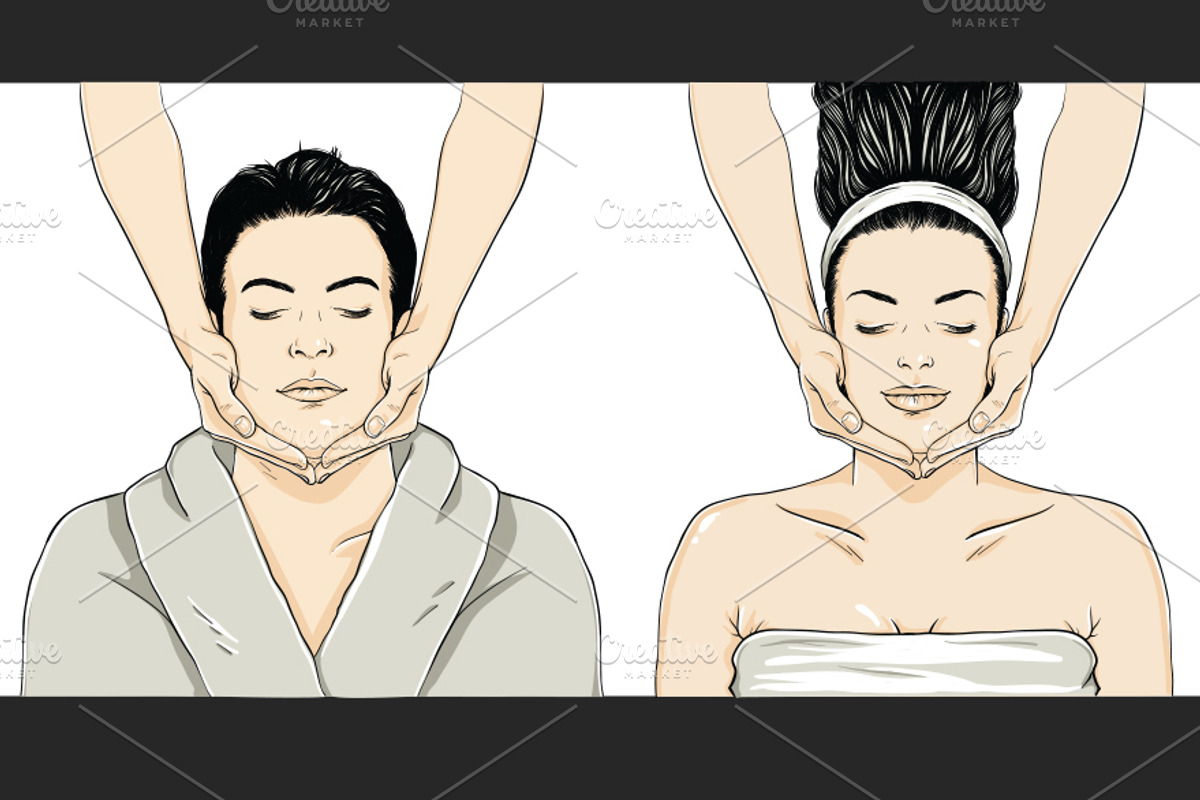 Massage Vector - Man/Woman, a Healthcare Illustration by BusOne (Photo 1 of 3)