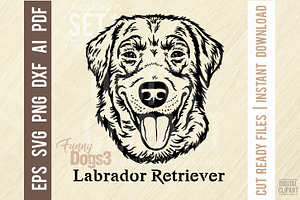 Labrador Retriever Funny Dog Cut SVG