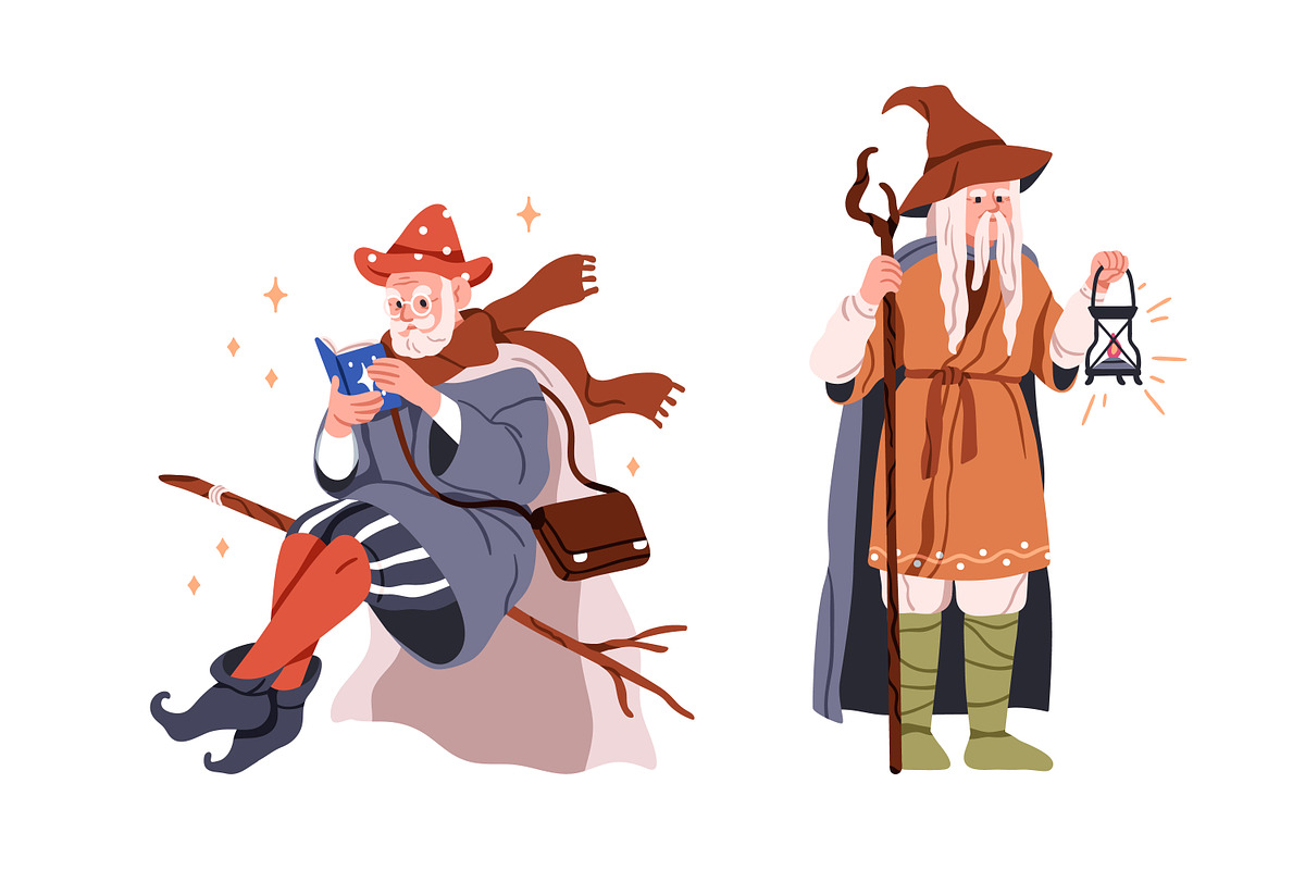 Magicians and wizards, magic set, a Person Illustration by Good Studio (Photo 3 of 6)