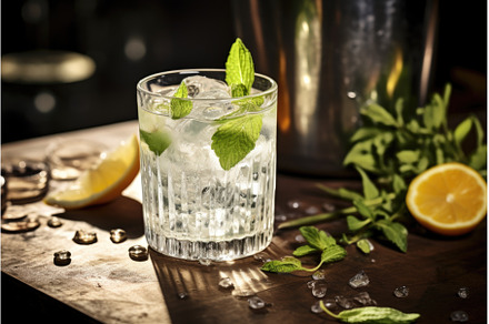 a gin and tonic served with a, a Food & Drink Photo by Sergey Kotenev