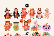 Retro Halloween Clipart Bundle, a Decorative Illustration by OKArtHub (Thumbnail 3 of 7)