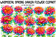 Whimsical Spring Dahlia Flower Clipa, an Illustration by Designworld (Thumbnail 1 of 5)