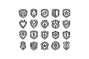 Shield icons vector set providing, an Object Graphic by pikepicture