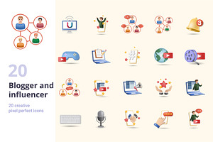 Blogger and Influencer 3D Icons Set, an Object Graphic by Aimagenarium@gmail.com
