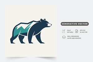 A minimalist silhouette of a bear wi, a Graphic by Iftikhar Alam