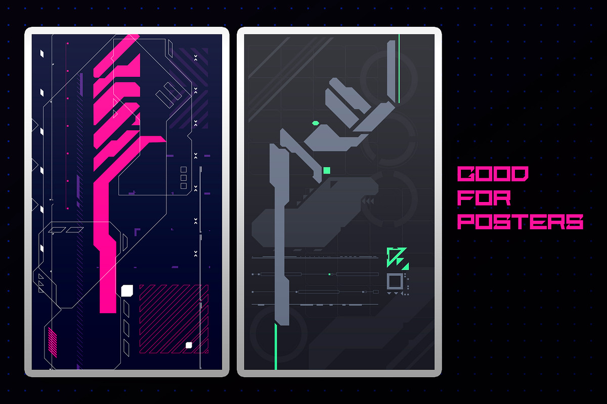 Cyberpunk Backgrounds Set, a Background Graphic by Olga Ryzychenko (Photo 5 of 6)