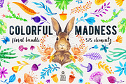 Colorful Madness Floral Bundle, a Decorative Illustration by Stella's Graphic Supply (Thumbnail 1 of 15)