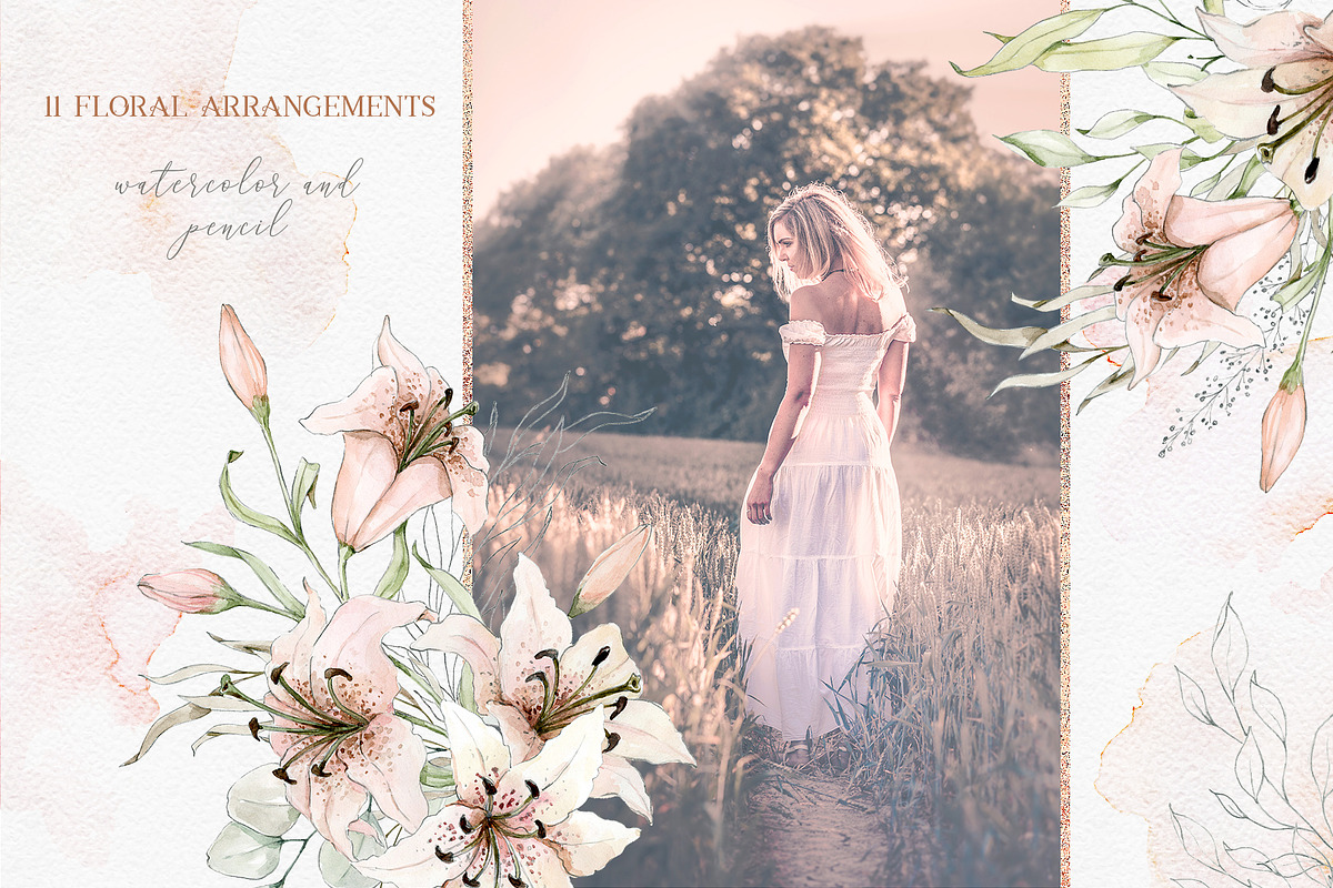 Bride's lilies, a Decorative Illustration by long summer (Photo 2 of 10)