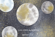 20% OFF! Watercolor Galaxies & Moons, an Object Graphic by Chus Moreno Studio (Thumbnail 1 of 9)