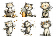 Spring Cat Clipart, an Illustration by Daily.Designs (Thumbnail 6 of 8)