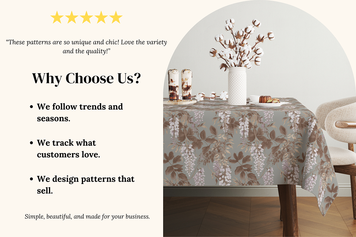 Wisteria Floral Set of 9 Patterns, a Pattern Graphic by Ninterints (Photo 3 of 13)