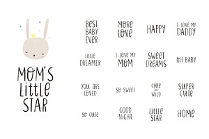 Sleeping Animals Nursery Birth Print