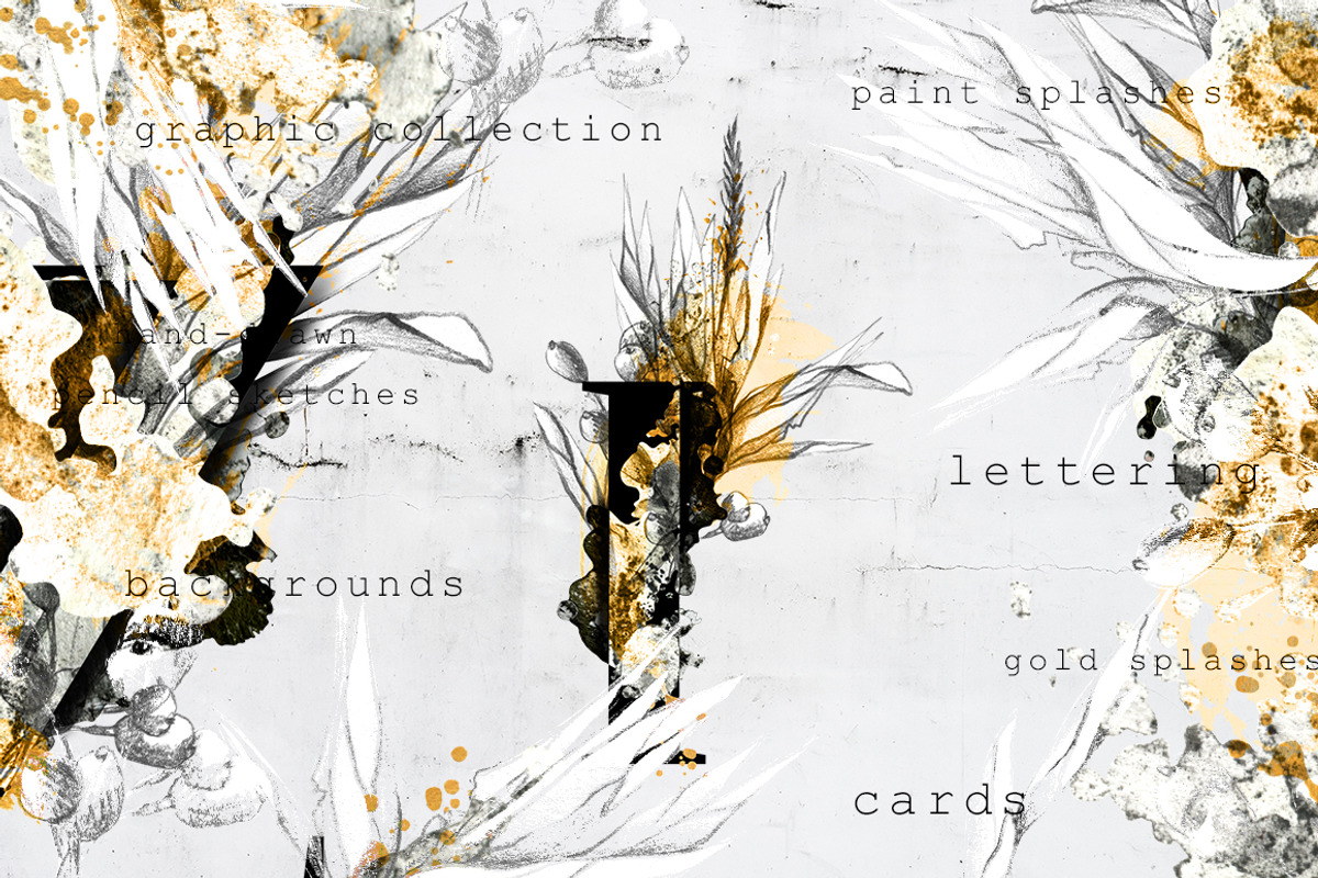 CHARCOAL & GOLD GRAPHIC COLLECTION, a Texture Illustration by Luna Dreams (Photo 6 of 11)