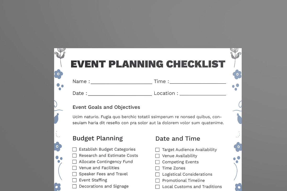 Event Planning Checklist Template, a Stationery Template by MightyDesign (Photo 2 of 8)
