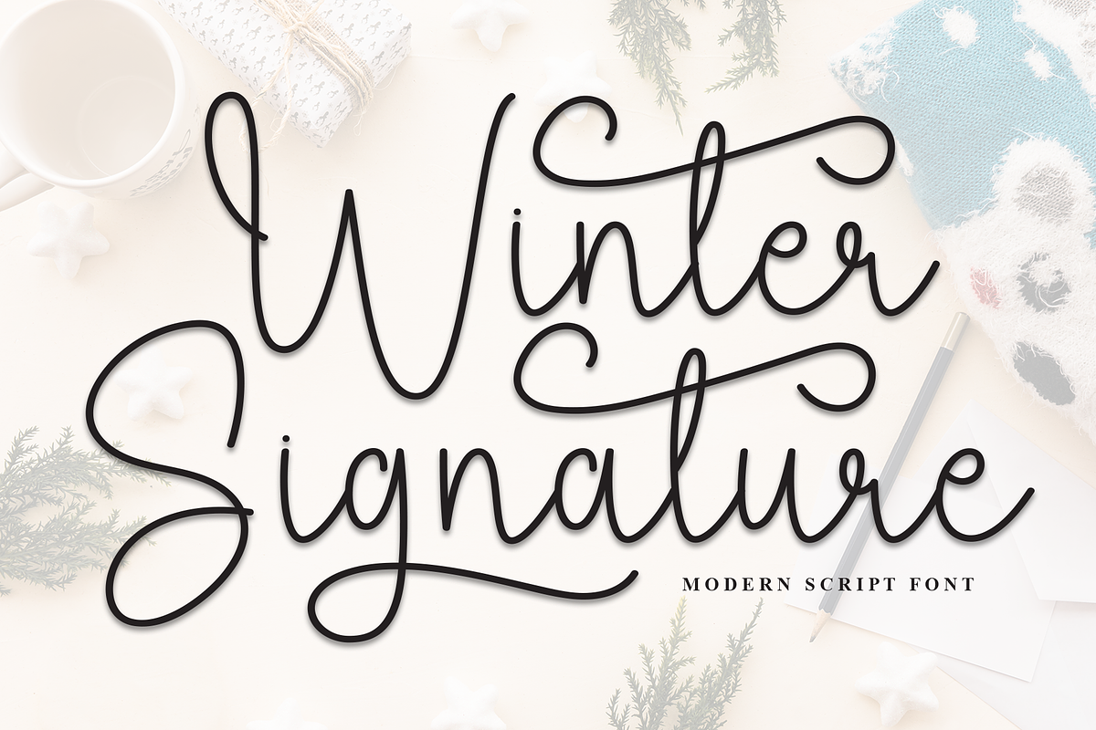 Winter Signature | Script Font, a Handwritten Font by Scratchones (Photo 1 of 9)