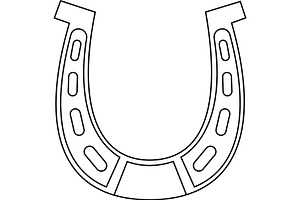 Outlined Cartoon Horseshoe