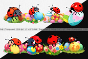 Easter Ladybug Clipart, a Graphic by Artnoy (Thumbnail 2 of 5)