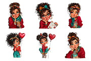 Quirky Girl New Year Clipart, an Illustration by SinaCreation (Thumbnail 4 of 11)