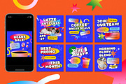 Gradient Coffee Shop Instagram Set, a Social Media Template by Aiyari Graphic (Thumbnail 3 of 5)