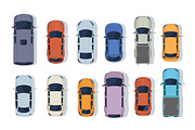 Top view vector illustration of cars, a Transportation Illustration by Yayasya (Thumbnail 1 of 3)