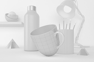 Tapered Mug Desktop Mockup, a Cups & Container Mockup by Qaleb Studio