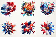 4th of July Flower Clipart, a Seasonal Illustration by RobertsArt (Thumbnail 7 of 7)
