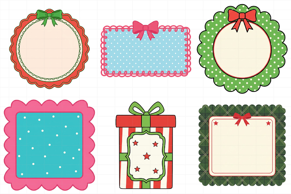 Christmas Coquette Frame Clipart Bun, an Illustration by Daily.Designs (Photo 3 of 4)