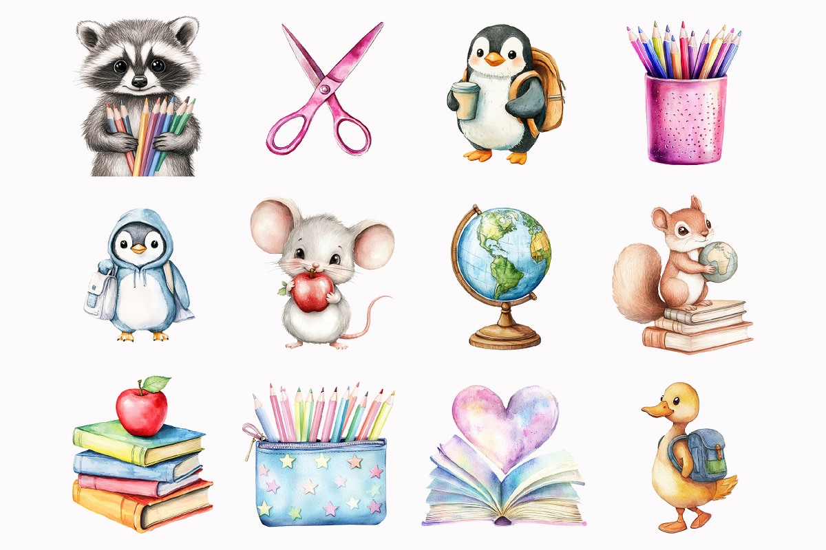 Back to School Clipart Bundle, an Illustration by Design Market (Photo 4 of 5)