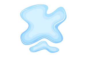 Water spill puddle. Blue, an Illustration by Things for designers