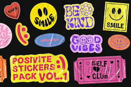 POSITIVE VECTOR STICKERS PACK VOL.1