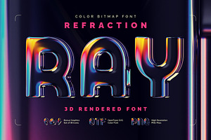 Refraction Ray - Color Bitmap Font, a Sans Serif Font by Gleb Guralnyk