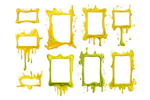 Cartoon acid green melting frames, an Illustration by Stock-Smart-Start