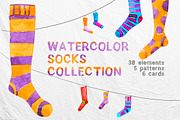 Watercolor socks set, an Illustration by Kotozoid (Thumbnail 1 of 5)