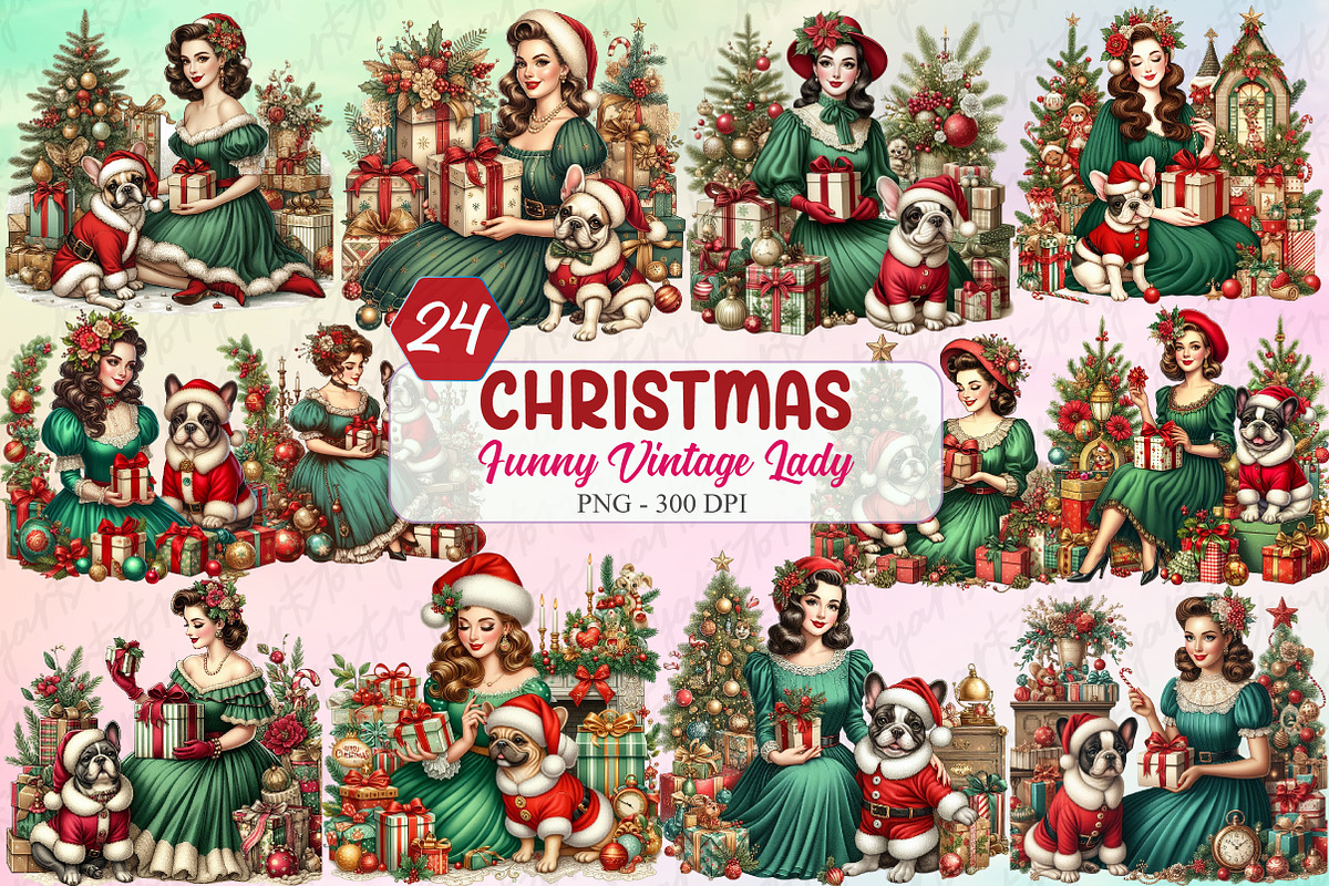 Funny Christmas Vintage Lady, an Object Graphic by designcity5 (Photo 1 of 5)