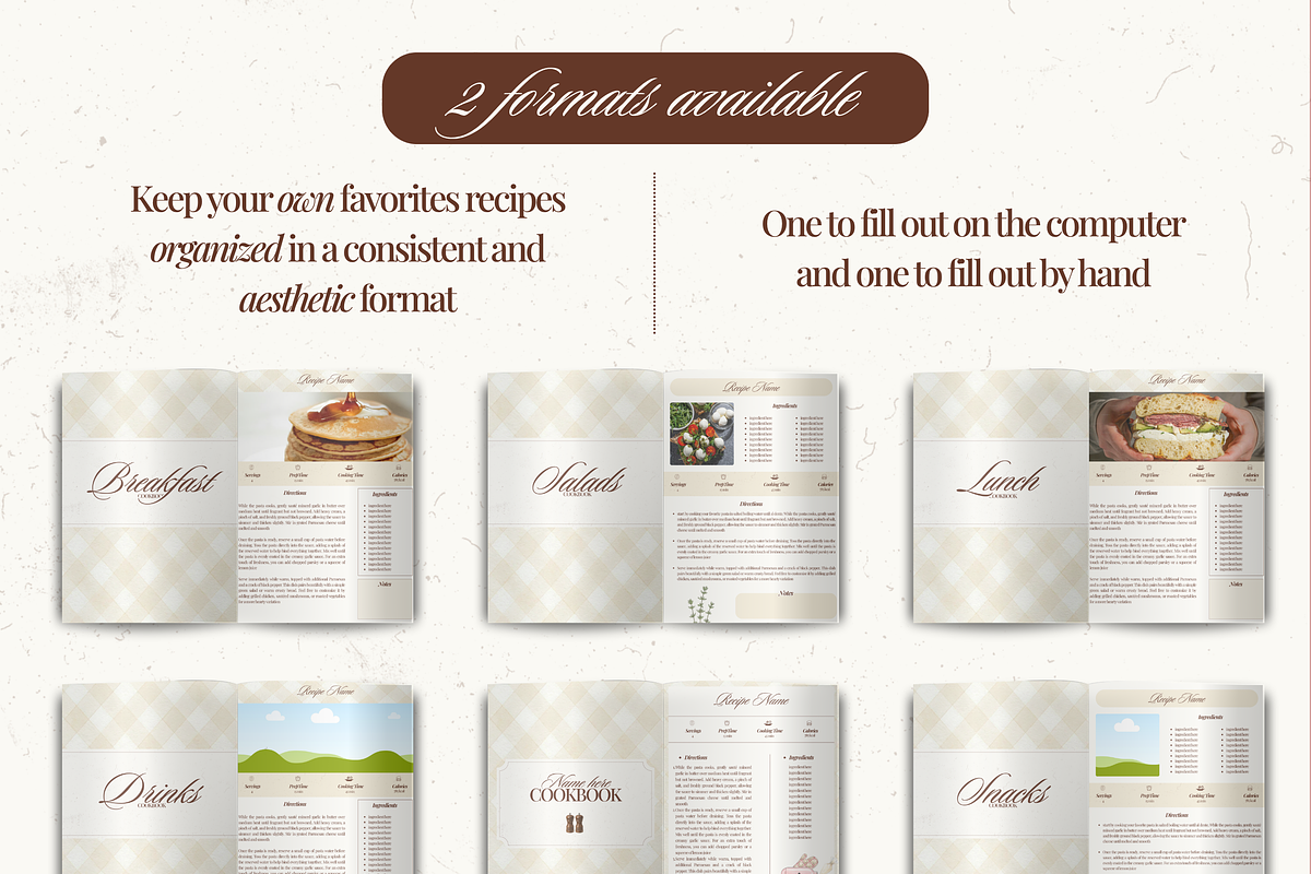 Printable family cookbook template, a Social Media Template by PixelBloomClub (Photo 4 of 8)