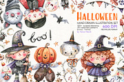 Halloween Characters, a Seasonal Illustration by Watercolor by Tonia Tkach (Thumbnail 1 of 7)