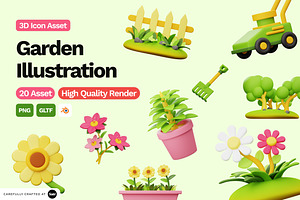 3D Garden Illustration, an Object 3D Model by SLAB! Design