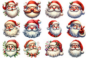 Retro Funny Santa Claus Face Clipart, an Illustration by SinaCreation (Thumbnail 2 of 5)