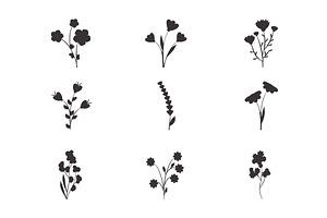 Abstract black floral plant, an Illustration by okskukuruza