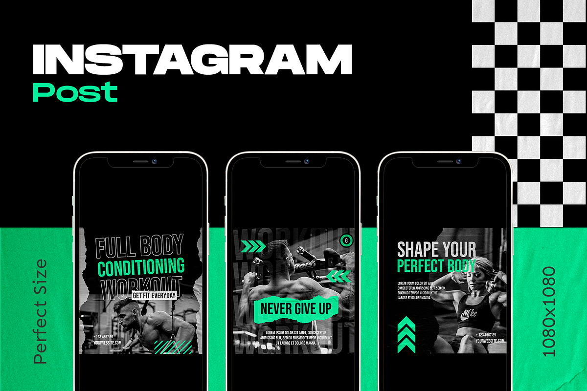 Fitgeek Instagram Template, a Social Media Template by Shinra Labs (Photo 4 of 6)