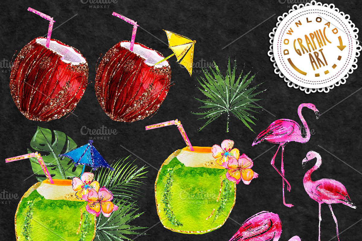 Tropical Summer Clip Art, a Texture Illustration by Download Graphic Art (Photo 3 of 6)