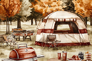 Vintage Autumn Morning Football, a Background Graphic by Printable Treasure (Thumbnail 2 of 3)