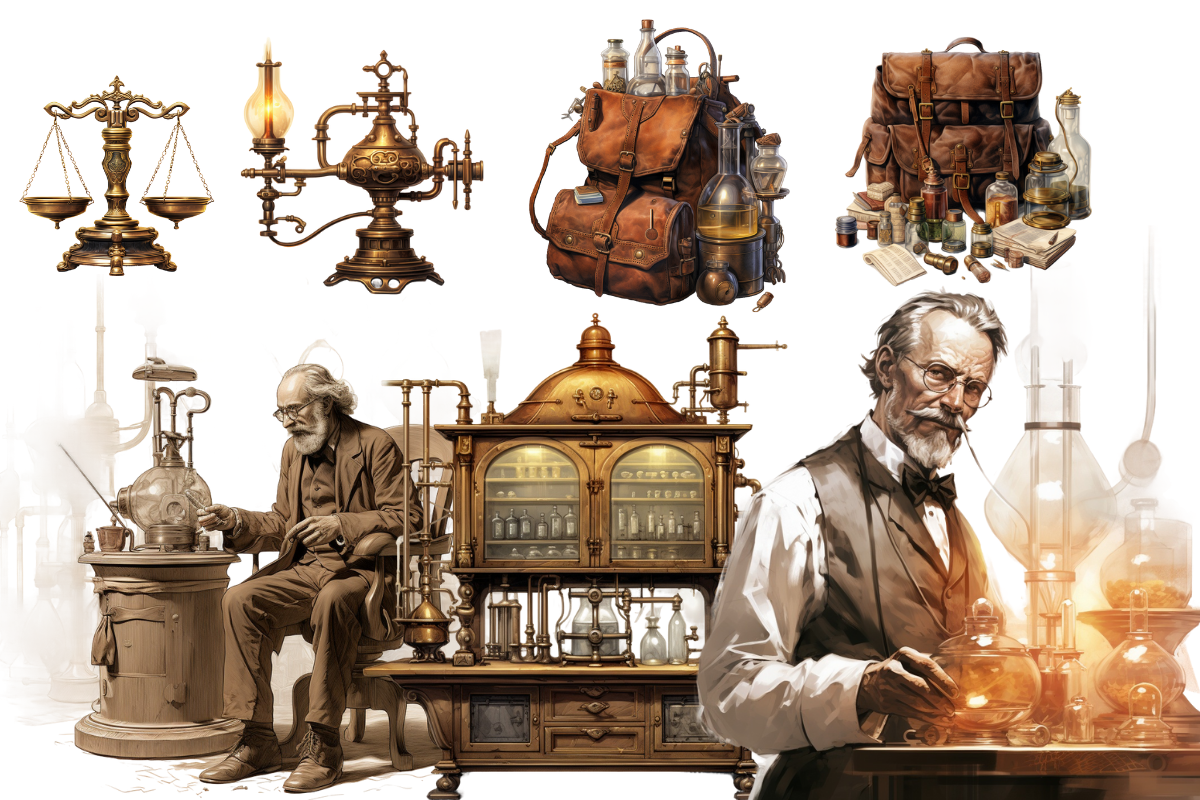Vintage Chemical Clipart, an Object Illustration by Digital Xpress (Photo 2 of 3)