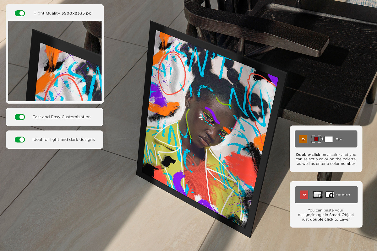Photo Frame Mockups, a Print Template by Dikarte.Store (Photo 4 of 11)
