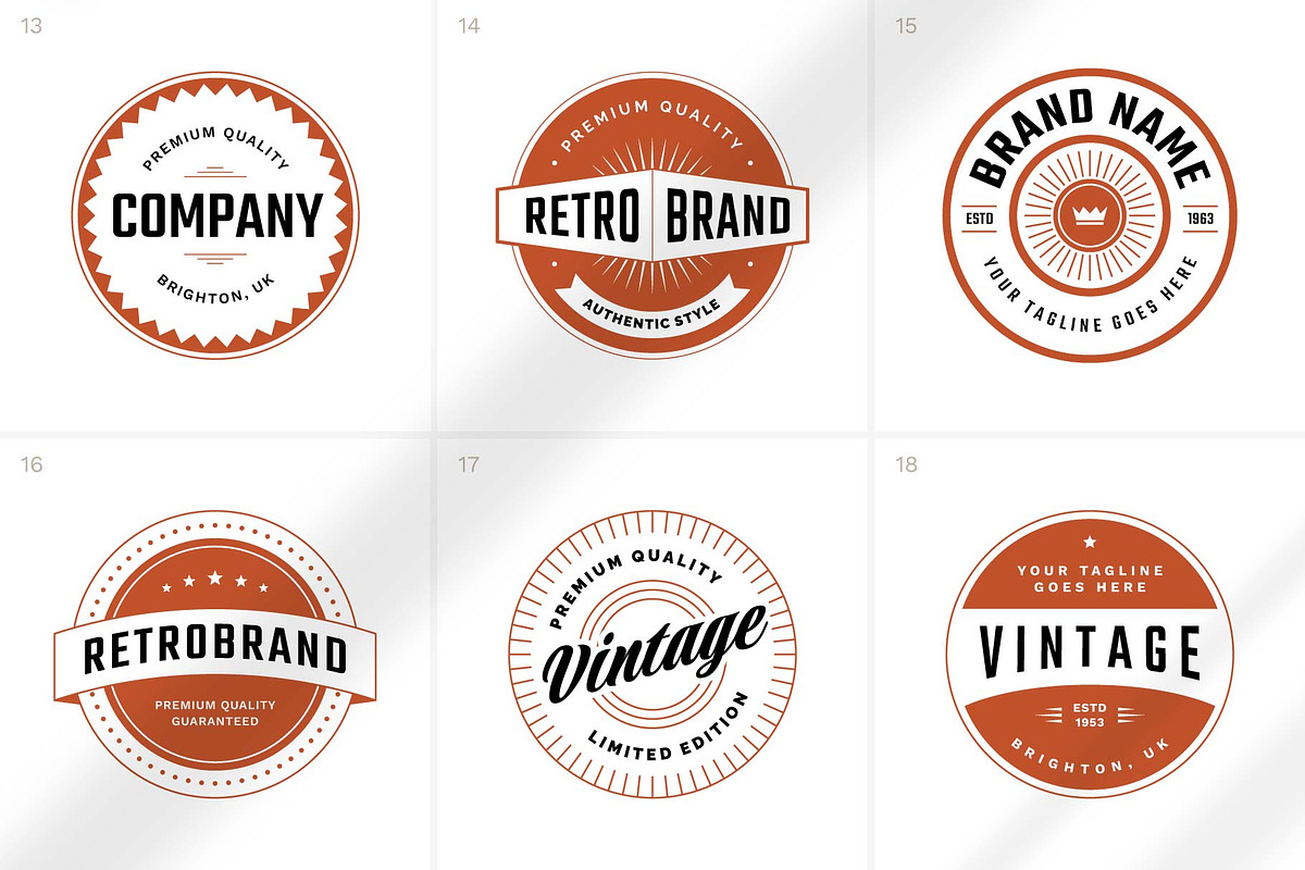 24 Vintage Round Logo Templates, a Branding & Logo Template by MaryArt (Photo 5 of 8)