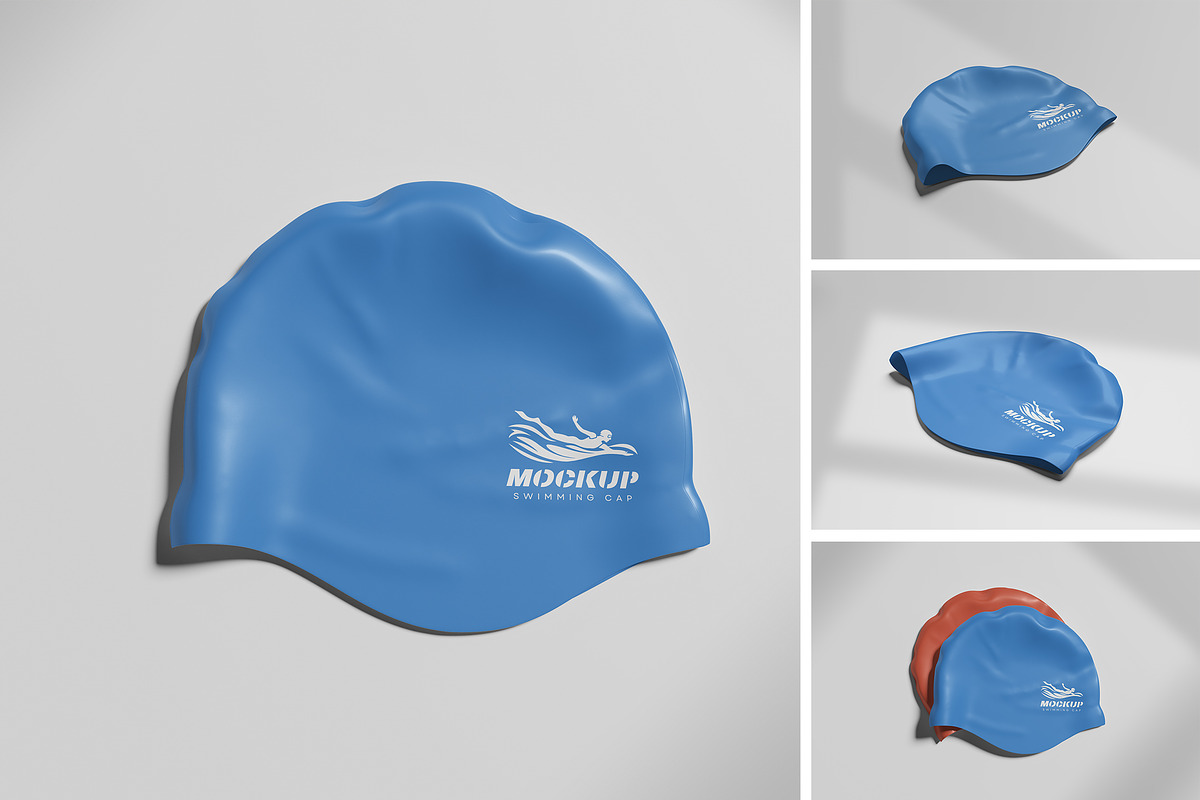 Swim Cap Mockup, an Advertising Mockup by xavier_studio (Photo 1 of 5)